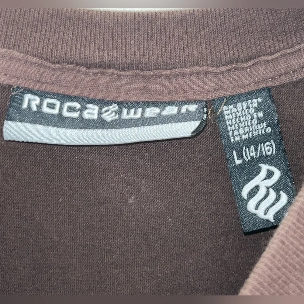 Rocawear T-Shirt Boys Large Brown Hip‎ Hop Y2K Vintage Streetwear Jay-Z